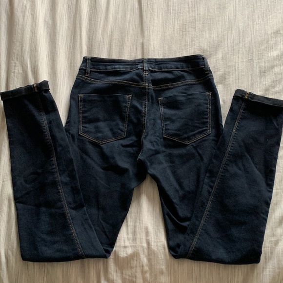 Ardene Dark Wash Cuffed Skinny Jeans - Picture 2 of 4